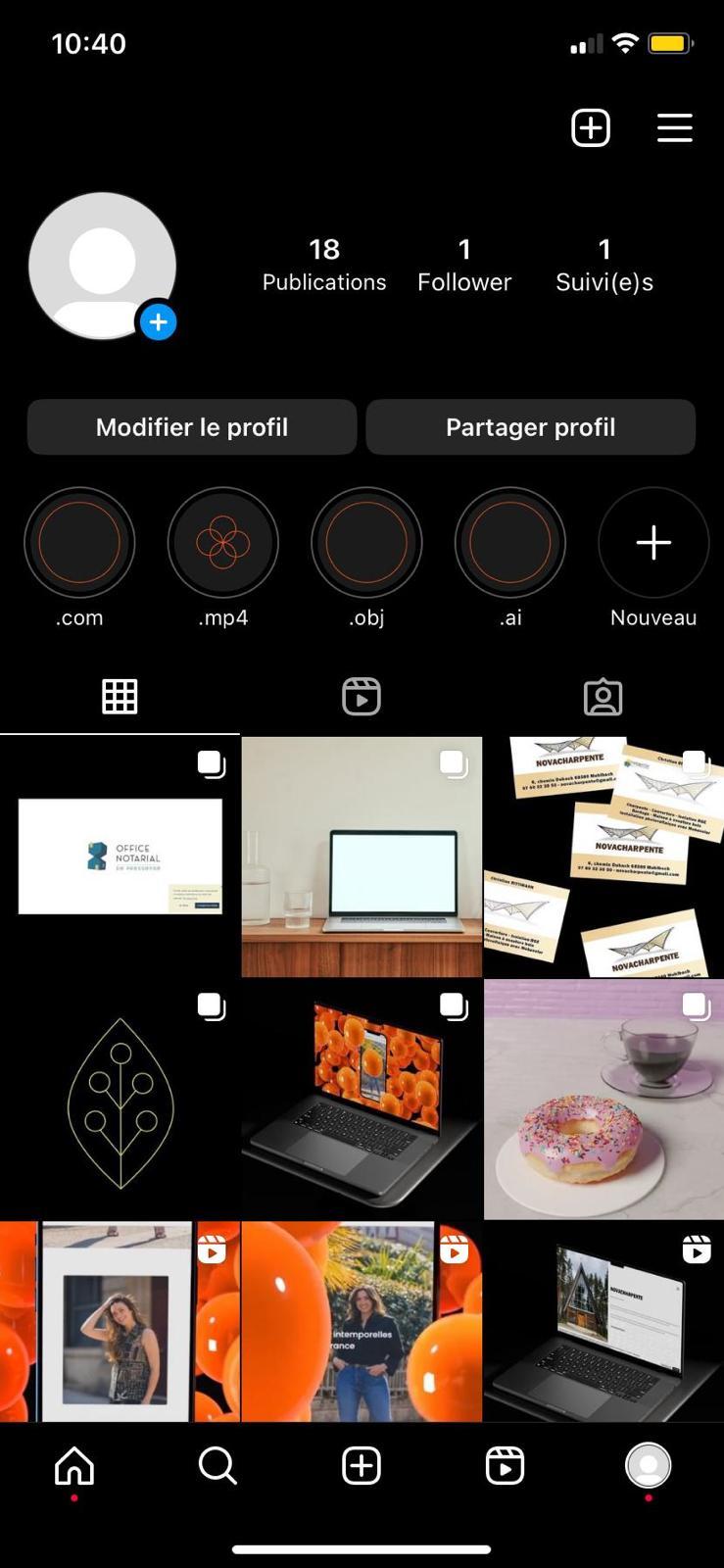 Screenshot d'un profil Instagram pour programmer publication Instagram.